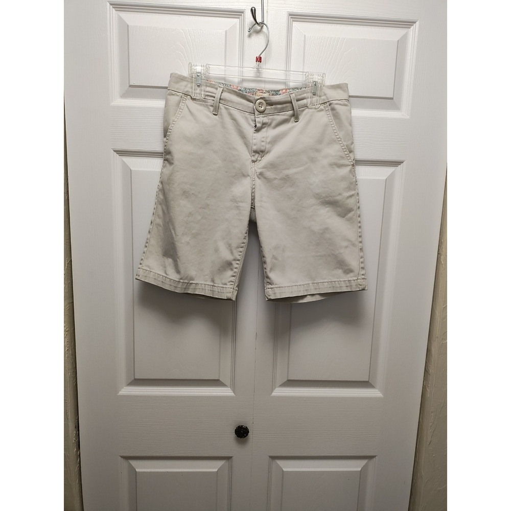 Levi's Tab Twills Women's Bermuda Shorts M Beige Cotton/Spandex Twill Stretch